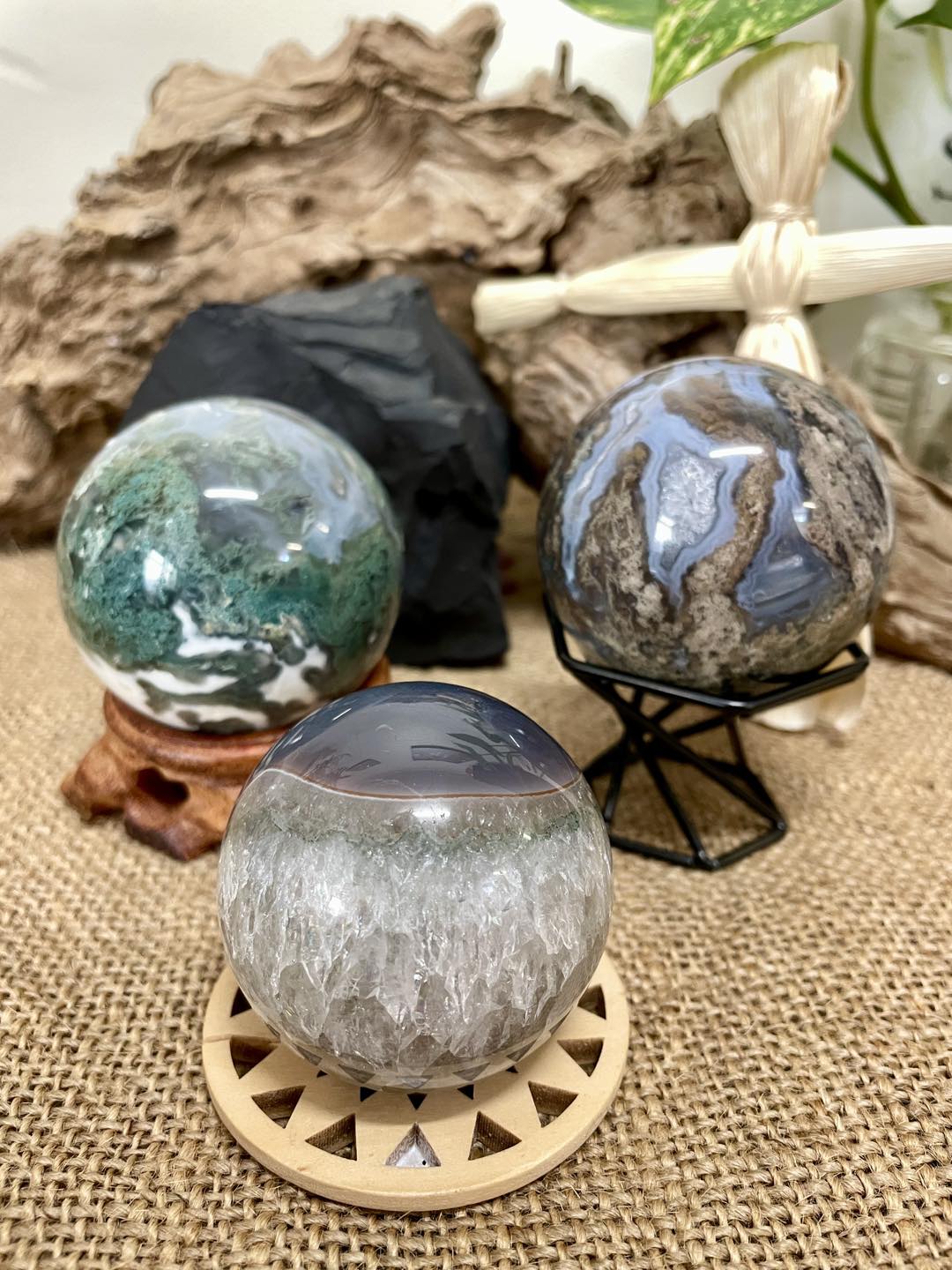 Witch's Way Craft Moss Agate Bowl